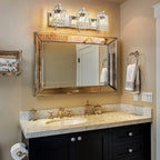 Applique da parete in cristallo per specchio da bagno moderno e glamour a 3 luci