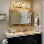 Applique da parete in cristallo per specchio da bagno moderno e glamour a 3 luci