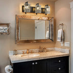 Applique da parete in cristallo per specchio da bagno moderno e glamour a 3 luci