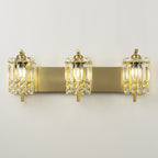 Applique da parete in cristallo per specchio da bagno moderno e glamour a 3 luci