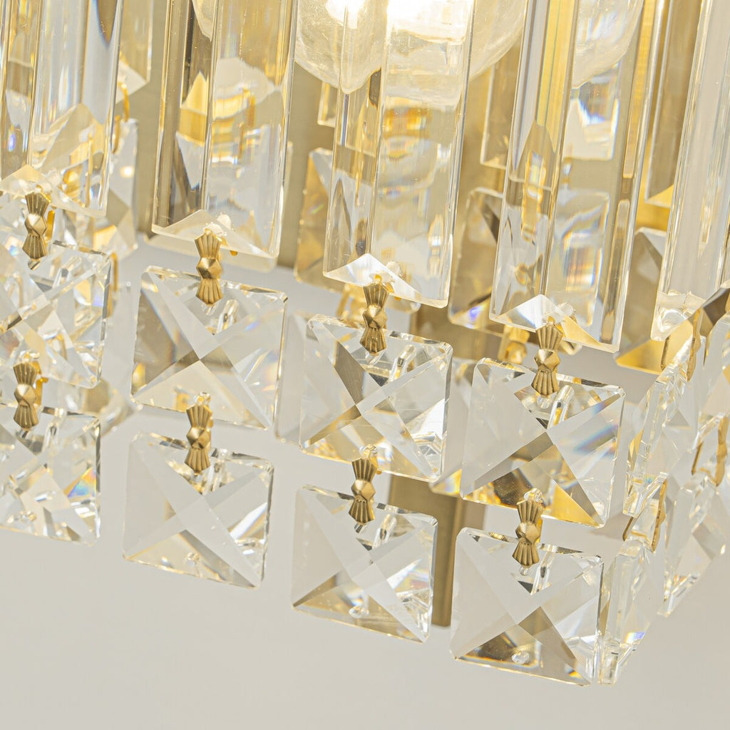 Applique da parete in cristallo per specchio da bagno moderno e glamour a 3 luci