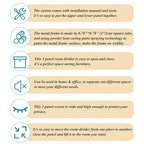 Divisori per ambienti a 3 pannelli e schermo pieghevole per la privacy, divisori per ambienti in legno naturale da 6 piedi per la separazione degli ambienti