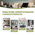 Set di 3 specchi da parete rettangolari in metallo nero - 31,9 A x 15,75 L x 0,75 P