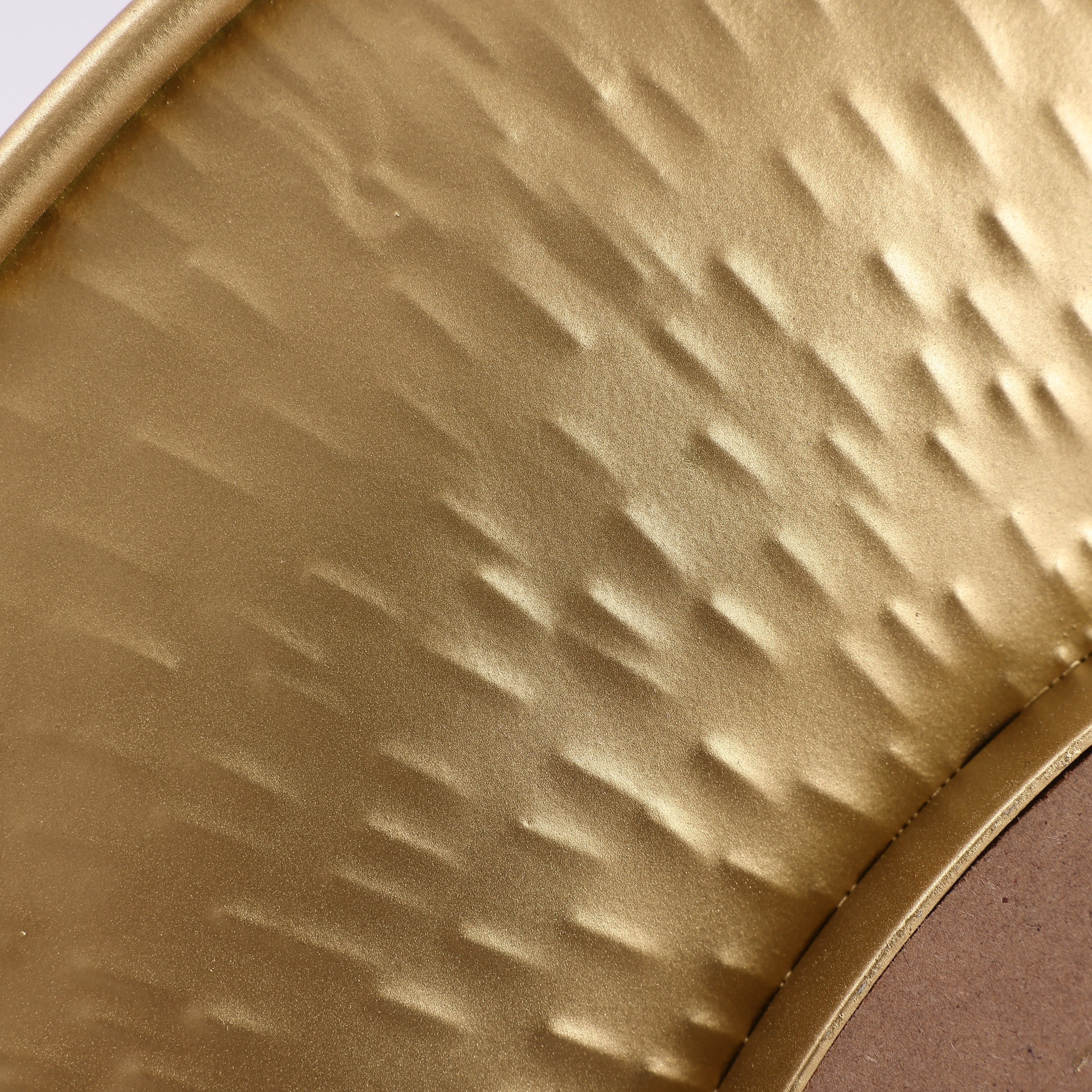 Set di 3 specchi da parete rotondi in metallo dorato - Diametro 22,25 x P 2,36