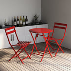 Set da bistrot da patio minimalista da 3 pezzi con tavolo rotondo pieghevole e sedie - 3-Piece-Patio-Bistro-Set