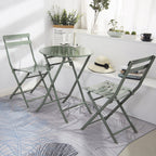 Set da bistrot da patio minimalista da 3 pezzi con tavolo rotondo pieghevole e sedie - 3-Piece-Patio-Bistro-Set
