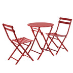 Set da bistrot da patio minimalista da 3 pezzi con tavolo rotondo pieghevole e sedie - 3-Piece-Patio-Bistro-Set