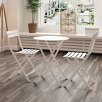 Set da bistrot da patio minimalista da 3 pezzi con tavolo rotondo pieghevole e sedie - 3-Piece-Patio-Bistro-Set