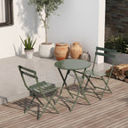 Set da bistrot da patio minimalista da 3 pezzi con tavolo rotondo pieghevole e sedie - 3-Piece-Patio-Bistro-Set