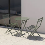 Set da bistrot da patio minimalista da 3 pezzi con tavolo rotondo pieghevole e sedie - 3-Piece-Patio-Bistro-Set