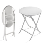 Set da bistrot da patio minimalista da 3 pezzi con tavolo rotondo pieghevole e sedie - 3-Piece-Patio-Bistro-Set