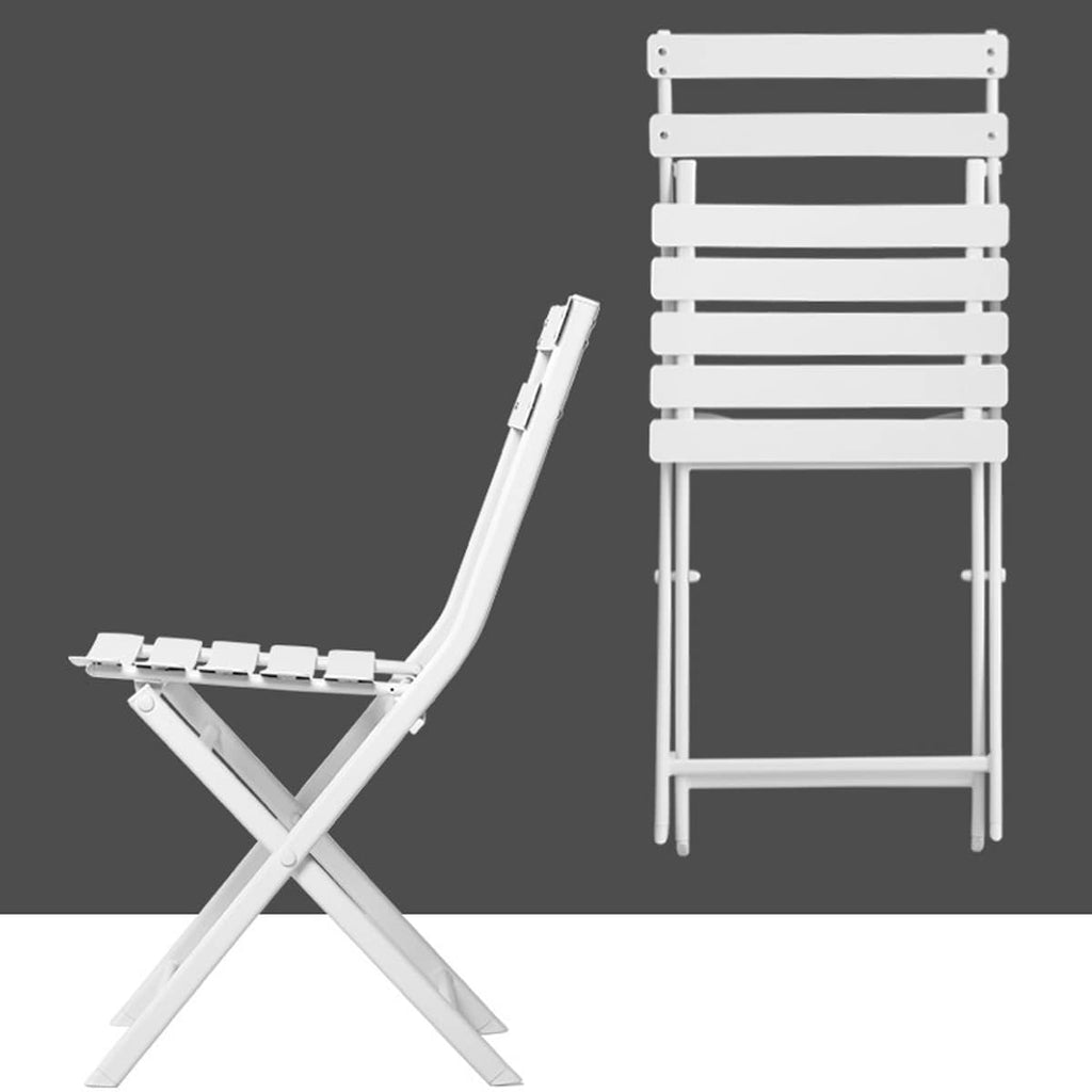 Set da bistrot da giardino composto da 3 pezzi: tavolo rotondo pieghevole e sedie