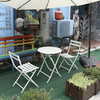 Set da bistrot da giardino composto da 3 pezzi: tavolo rotondo pieghevole e sedie