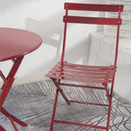 Set da bistrot da giardino composto da 3 pezzi: tavolo rotondo pieghevole e sedie