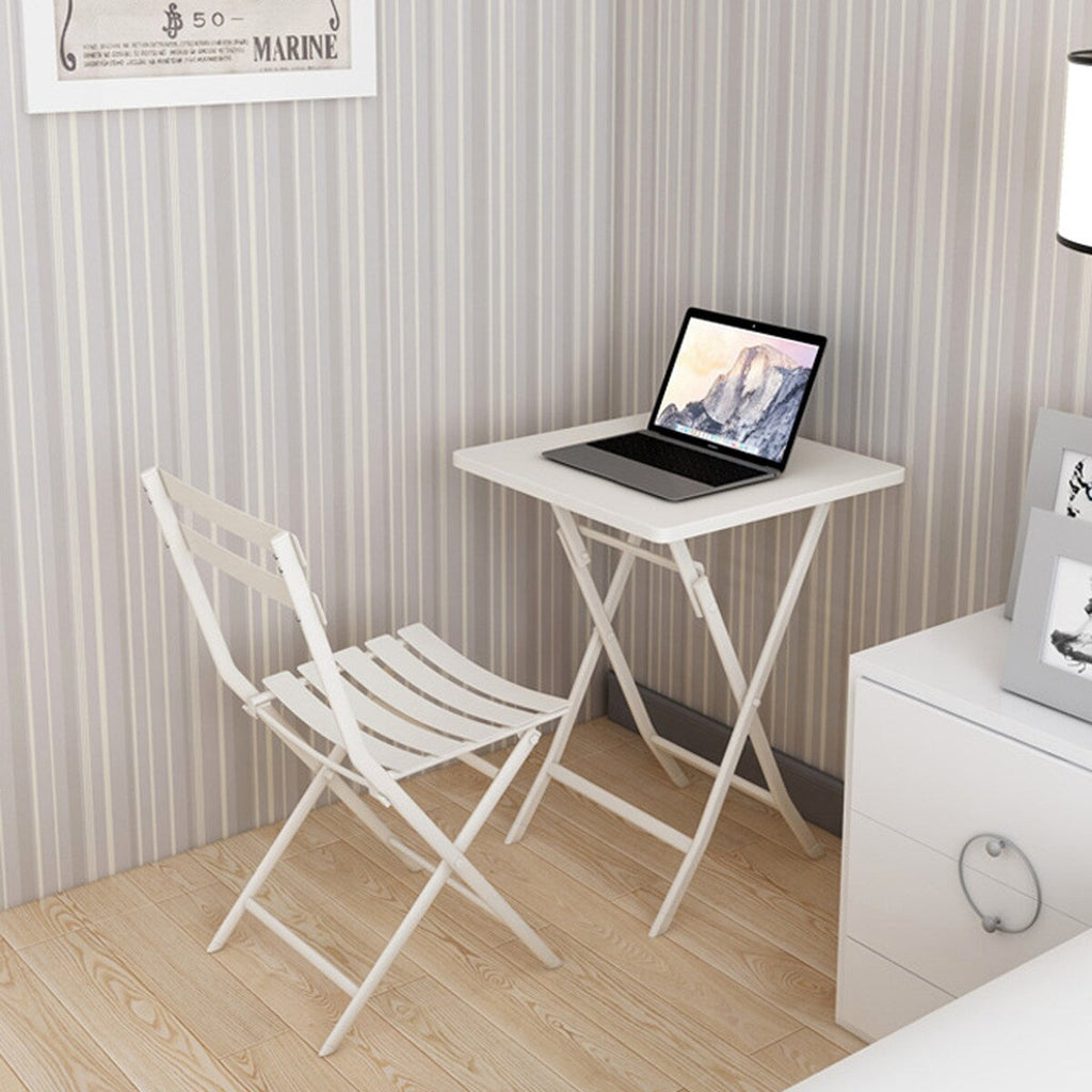 Set da bistrot minimalista da patio, 3 pezzi, tavolo quadrato pieghevole e sedie - 3 pezzi