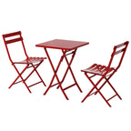 Set da bistrot minimalista da patio, 3 pezzi, tavolo quadrato pieghevole e sedie - 3 pezzi