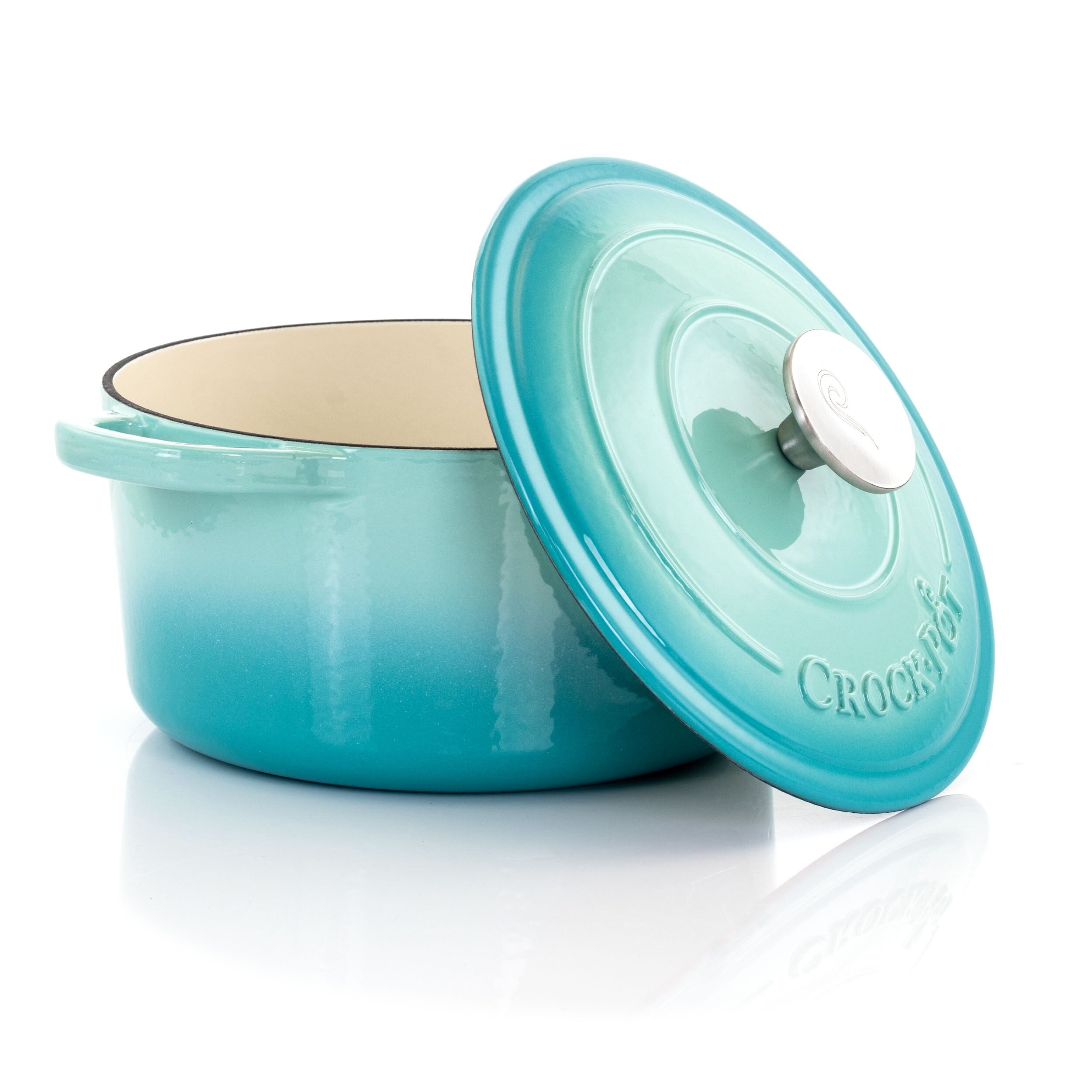 Forno olandese in ghisa smaltata da 3 litri in verde acqua artico