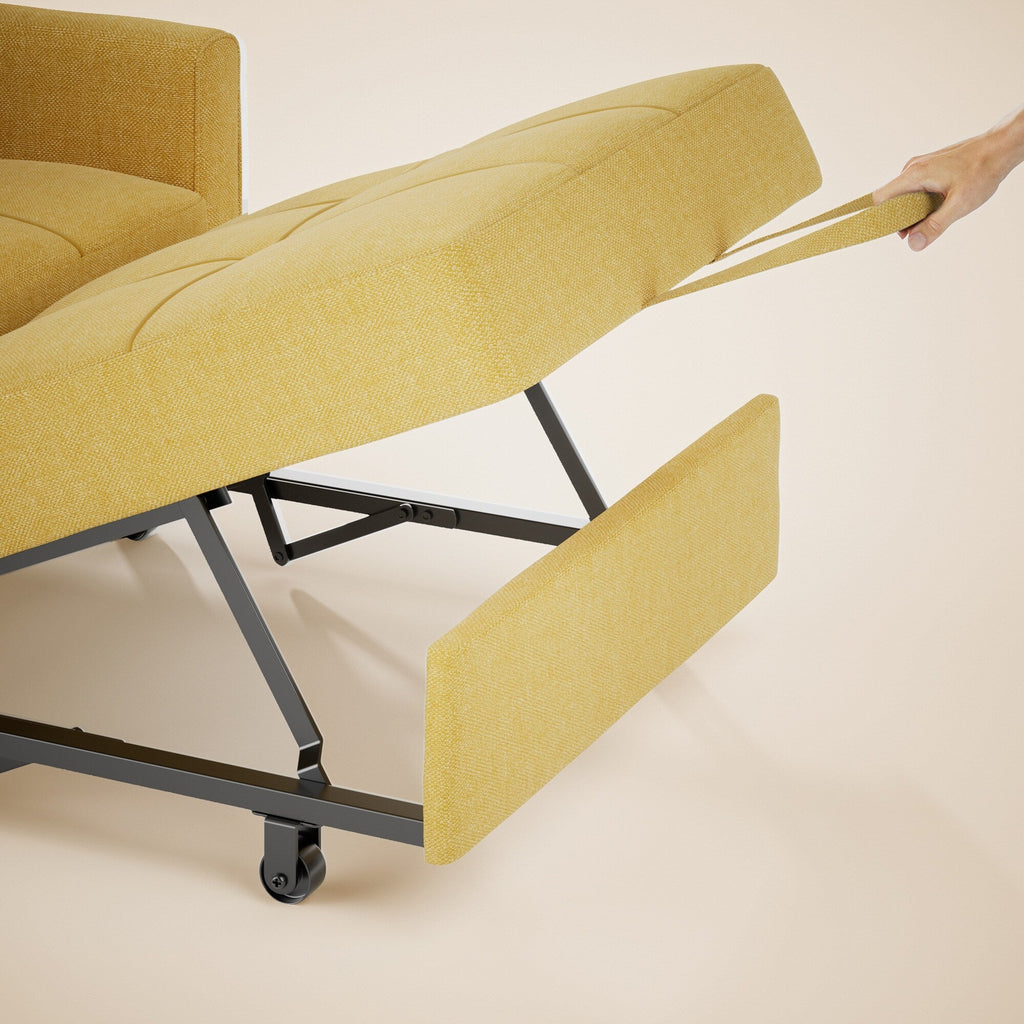 Divano letto regolabile 3 in 1, divano con poltrona estraibile, letto pieghevole convertibile per soggiorno