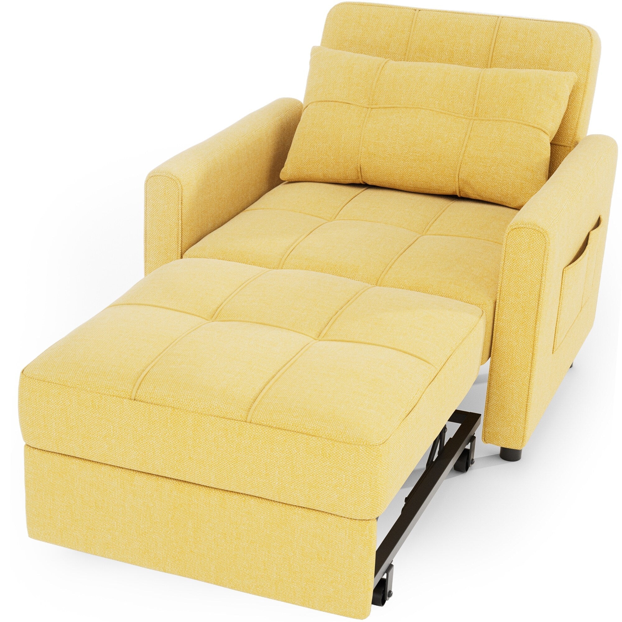 Divano letto regolabile 3 in 1, divano con poltrona estraibile, letto pieghevole convertibile per soggiorno