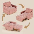 Divano letto regolabile 3 in 1, divano con poltrona estraibile, letto pieghevole convertibile per soggiorno