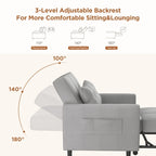 Divano letto regolabile 3 in 1, divano con poltrona estraibile, letto pieghevole convertibile per soggiorno