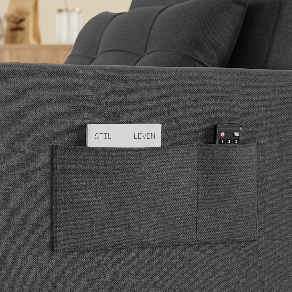 Divano letto estraibile 3 in 1, poltrona letto imbottita, pieghevole, regolabile e convertibile