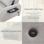Divano letto estraibile 3 in 1 con tavolino pieghevole e porte USB di Harper&amp;Bright Designs