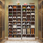 Scarpiera alta da 30 paia, scarpiera in legno bianco a 10 ripiani per armadio, ingresso - 10 ripiani