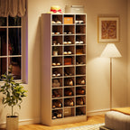 Scarpiera alta da 30 paia, scarpiera in legno bianco a 10 ripiani per armadio, ingresso - 10 ripiani