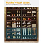 Scarpiera alta da 30 paia, scarpiera in legno bianco a 10 ripiani per armadio, ingresso - 10 ripiani