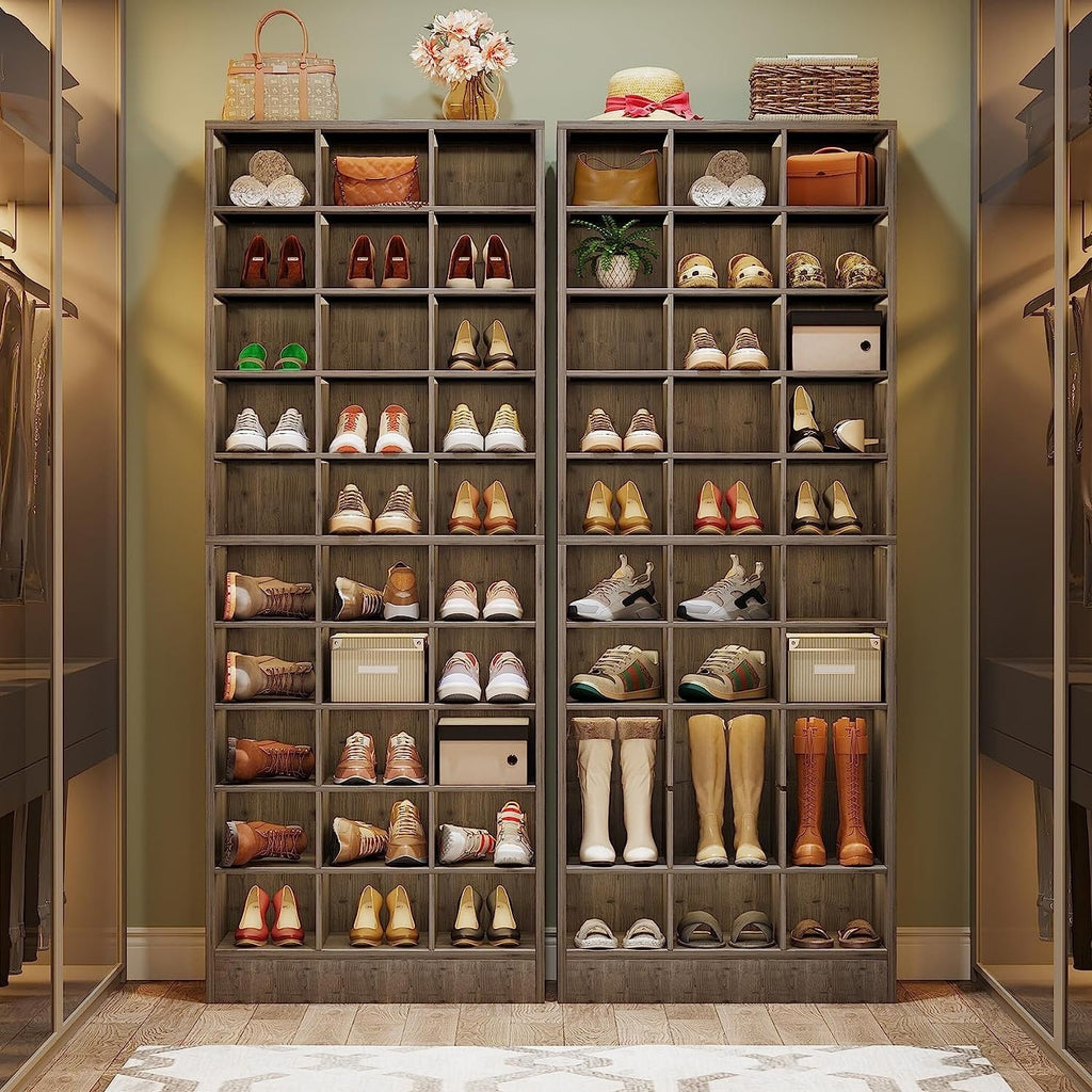 Scarpiera alta da 30 paia, scarpiera in legno bianco a 10 ripiani per armadio, ingresso - 10 ripiani