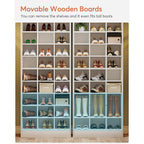 Scarpiera alta da 30 paia, scarpiera in legno bianco a 10 ripiani per armadio, ingresso - 10 ripiani