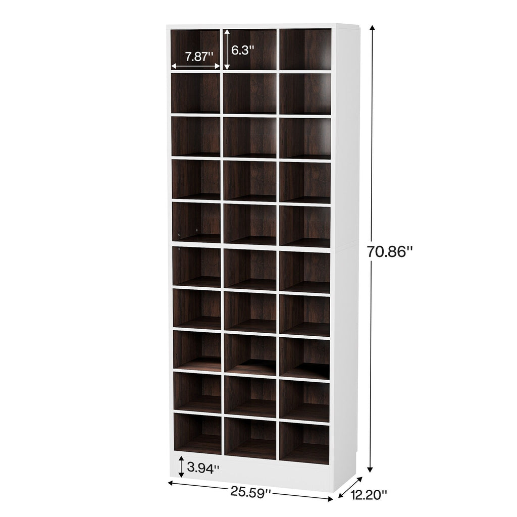 Scarpiera alta da 30 paia, scarpiera in legno bianco a 10 ripiani per armadio, ingresso - 10 ripiani