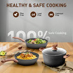 Set di pentole e teglie da cucina in granito da 30 pezzi, set di padelle antiaderenti