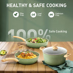 Set di pentole e teglie da cucina in granito da 30 pezzi, set di padelle antiaderenti