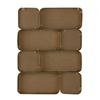 Specchio decorativo da parete di lusso da 32 pollici, 8 cornici in metallo curvo con finitura dorata