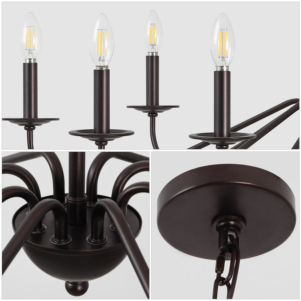 Lampadario a LED in ferro a 6 luci da 34,75 pollici, di JONATHAN Y