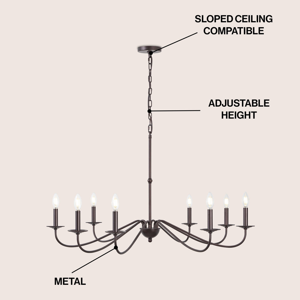 Lampadario a LED in ferro a 6 luci da 34,75 pollici, di JONATHAN Y