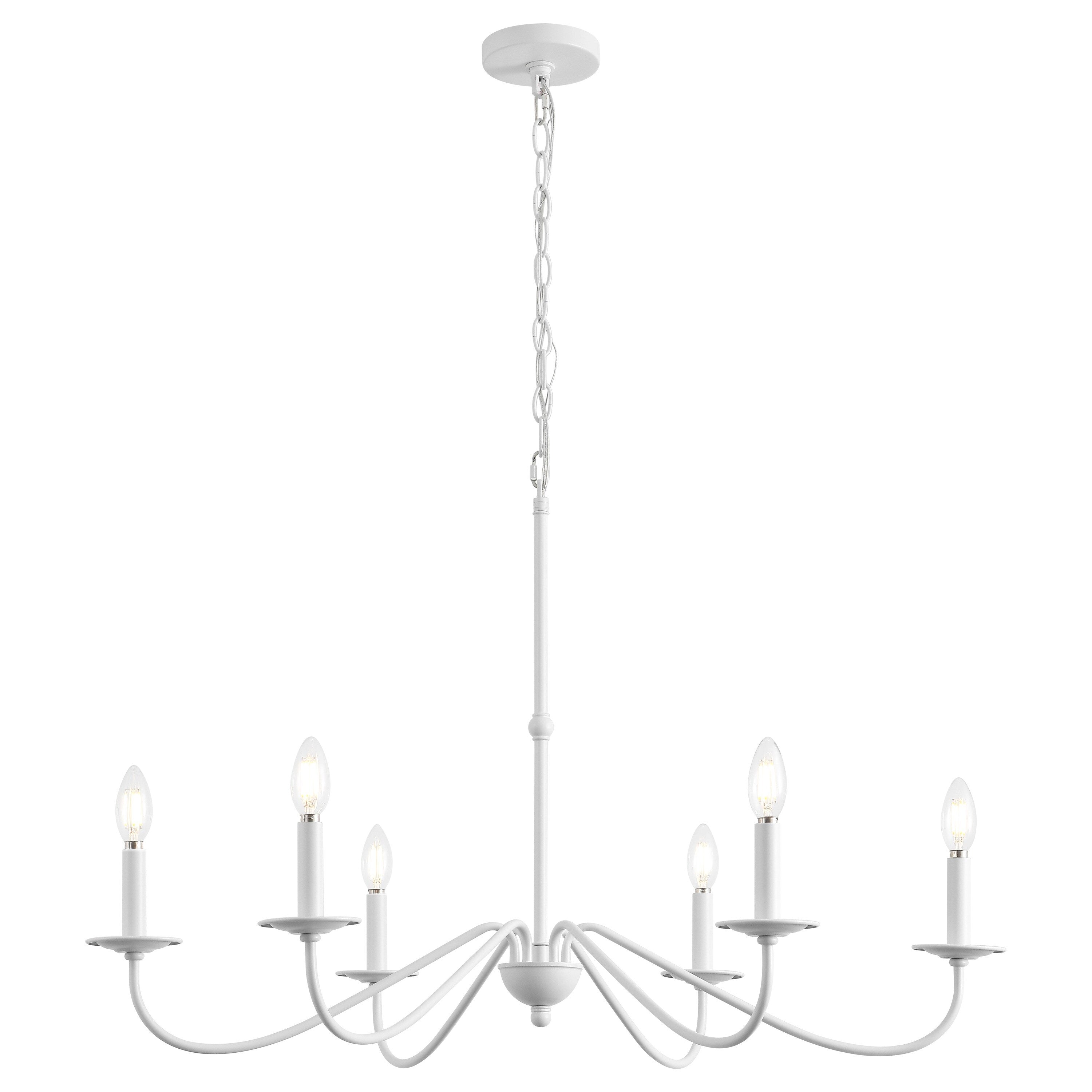 Lampadario a LED in ferro a 6 luci da 34,75 pollici, di JONATHAN Y