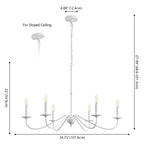 Lampadario a LED in ferro a 6 luci da 34,75 pollici, di JONATHAN Y