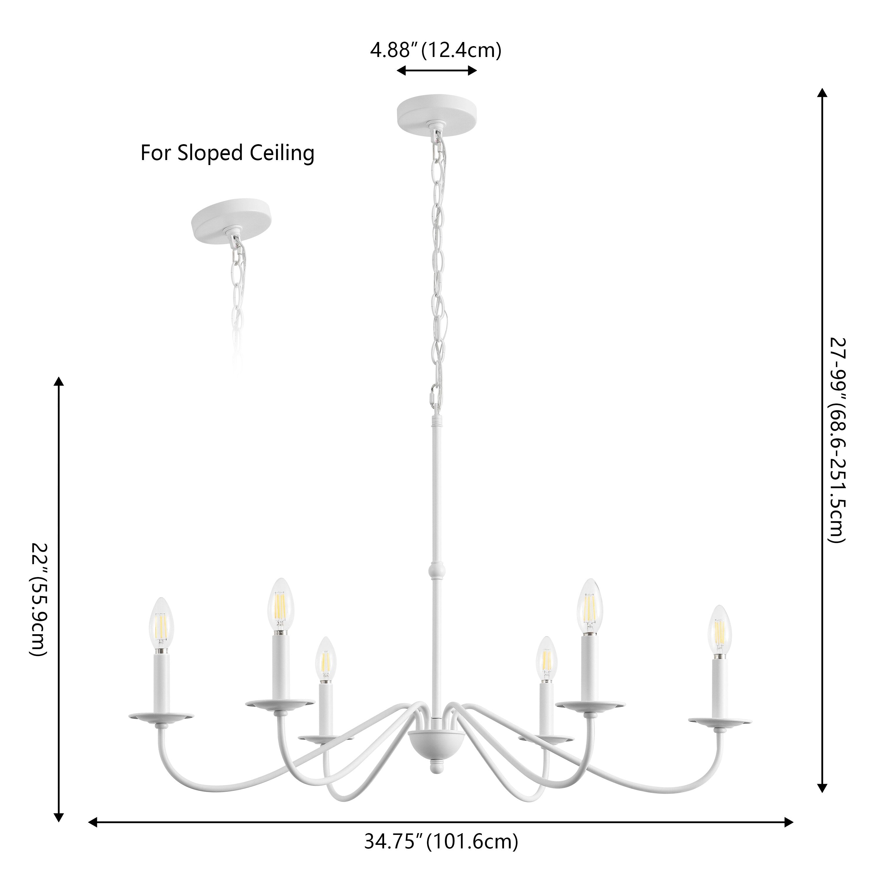 Lampadario a LED in ferro a 6 luci da 34,75 pollici, di JONATHAN Y