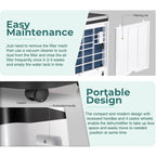 Deumidificatori da 3500 piedi quadrati per scantinati, case, stanze grandi e camere da letto, deumidificatori per garage a basso rumore