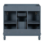 Mobile bagno moderno da 36'' con lavabo superiore e mobiletto a specchio, 2 ante e 2 cassetti