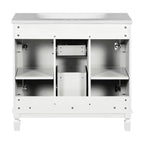 Mobile bagno moderno da 36'' con lavabo superiore e mobiletto a specchio, 2 ante e 2 cassetti