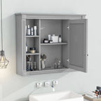 Mobile bagno moderno da 36'' con lavabo superiore e mobiletto a specchio, 2 ante e 2 cassetti