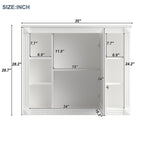 Mobile bagno moderno da 36'' con lavabo superiore e mobiletto a specchio, 2 ante e 2 cassetti