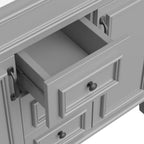 Mobile bagno moderno da 36'' con lavabo superiore e mobiletto a specchio, 2 ante e 2 cassetti