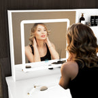 Mobiletto da trucco da 39,4'' con sgabello e specchio