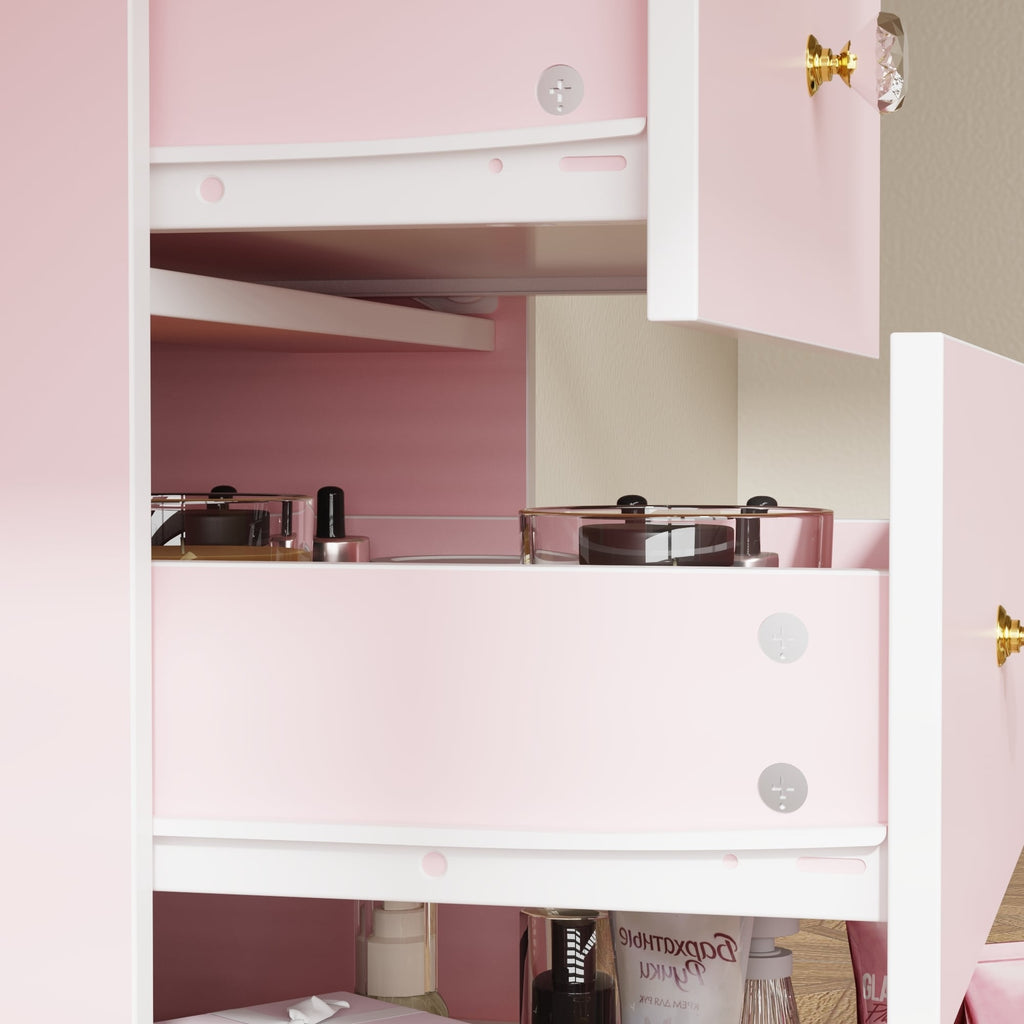 Set da toeletta per il trucco largo 39,4'' con sgabello e specchio