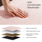 39,5 Panca contenitore Boucle bianco sporco, panca contenitore Sherpa, poggiapiedi per letto, per soggiorno, camera da letto, gambe in legno